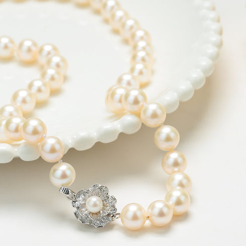 White 9-10mm Freshwater Pearl Necklace AAA Grade - House Of Pearls